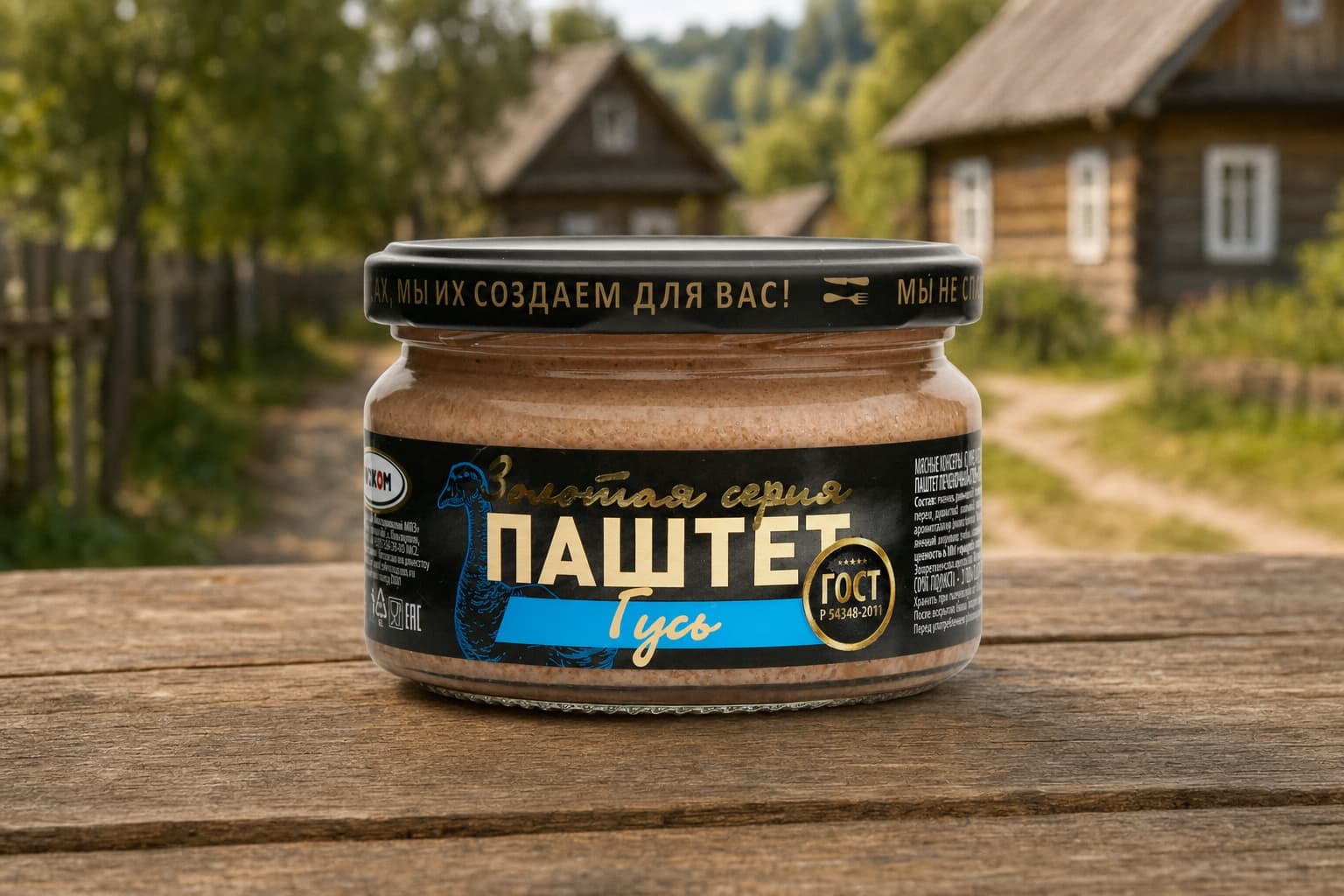 Паштет печеночный "Гусь" ГОСТ стекло 0,200 ТМ "Рузком"