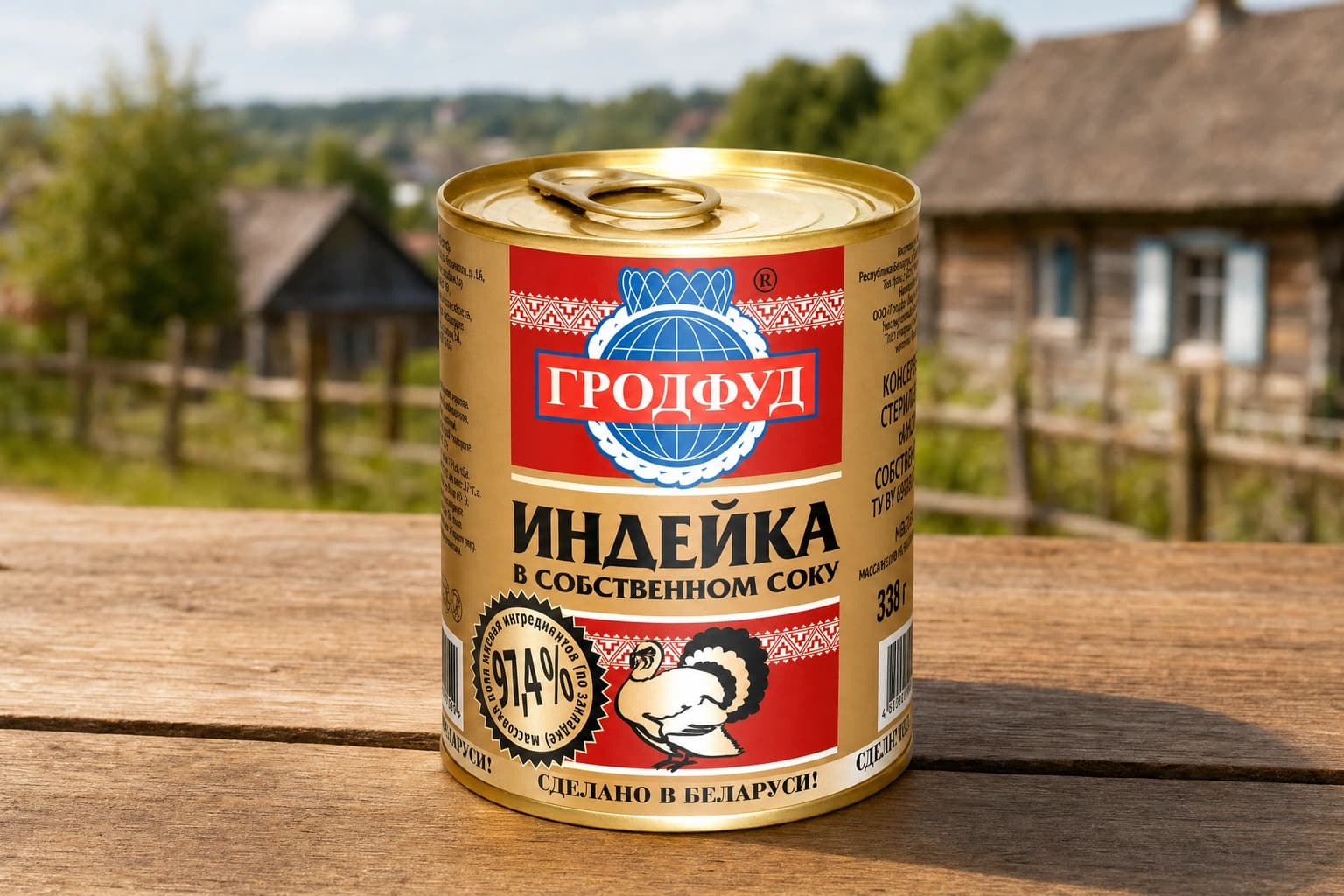Консервы из мяса индейки кусковые стерилизованные "Индейка тушенная 338 г. СООО “КвинФуд”