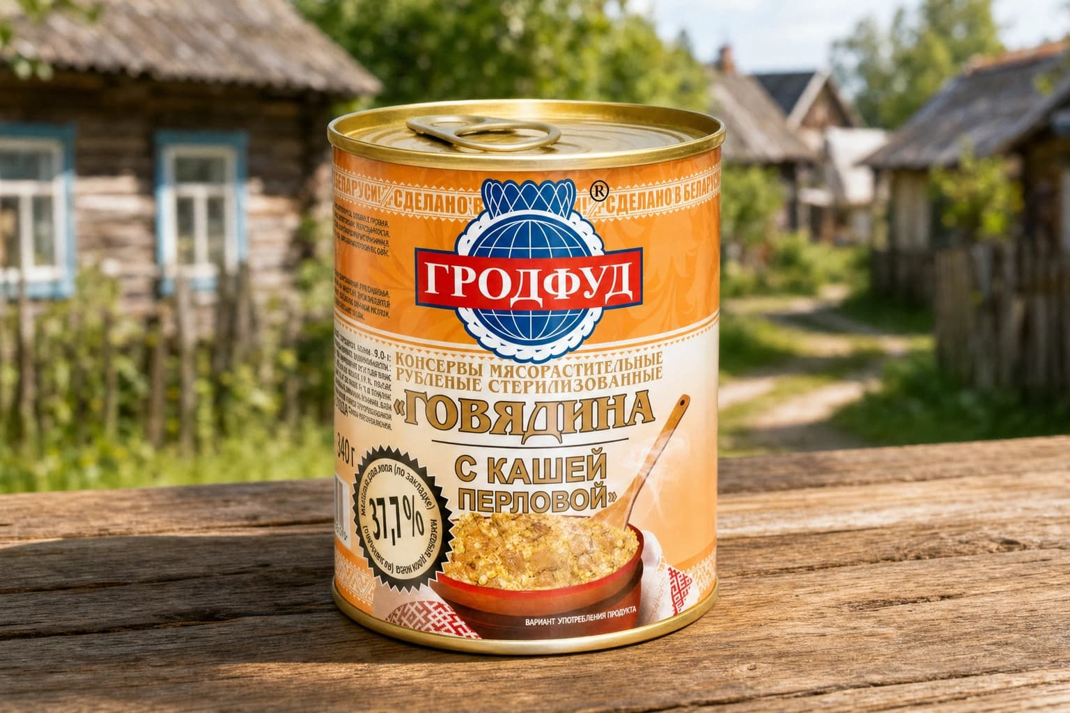 Говядина с кашей перловой, 340 г, ж/б СООО “КвинФуд”