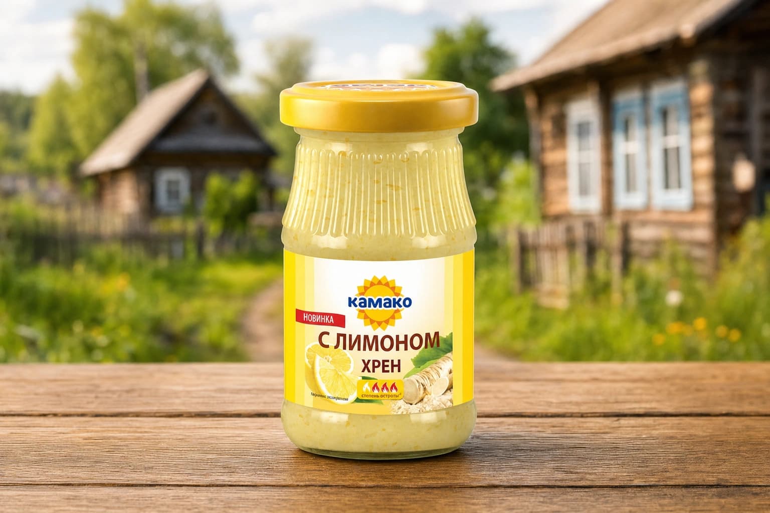 Хрен домашний с лимоном острый, т.з. "КАМАКО", масса нетто 170г