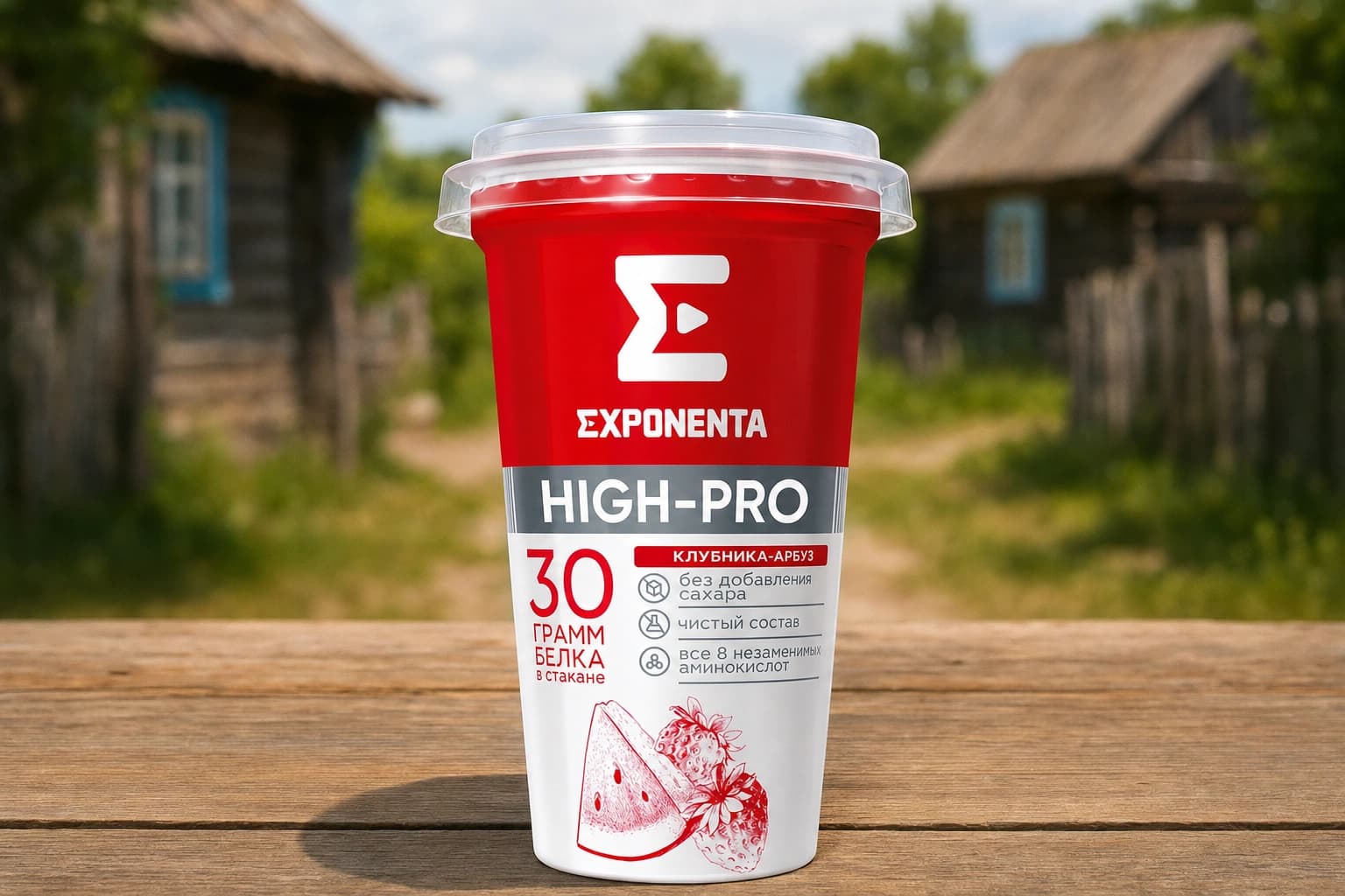 Напиток к.м. обезжир.с в.с. белка EXPONENTA HIGH-PRO клубника-арбуз , 250г
