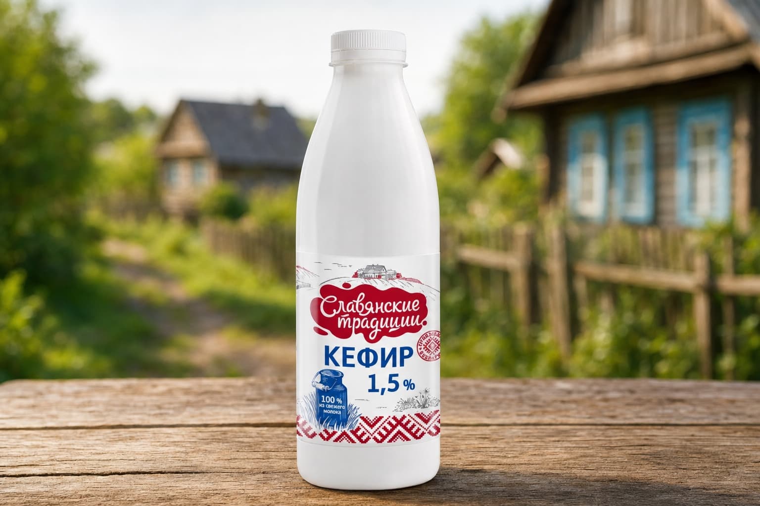 Кефир "Славянские традиции" 1,5% ПЭТ-бутылка 0,9 кг