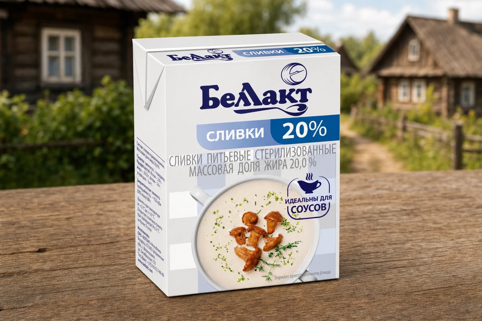 Сливки питьевые стерилизованные, массовая доля жира 20 %, Tetra Brik Aseptic (ТВА), 200 г