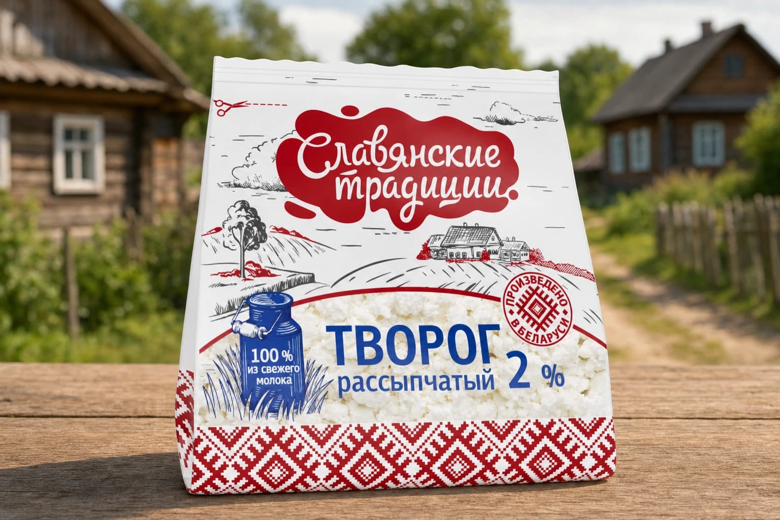 Творог рассыпчатый "Слав. традиции" 2,0% пакет 350 г
