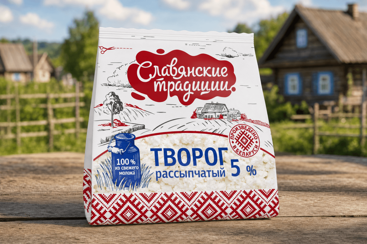 Творог рассыпчатый "Слав. традиции" 5,0% пакет 350 г