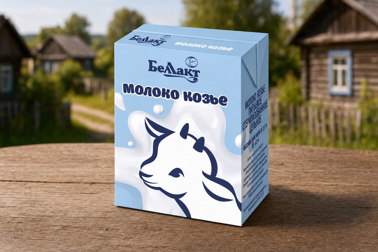 Молоко козье питьевое стерилизованное цельное, массовая доля жира от 2,5 % до 4,0 %, Tetra Brik Aseptic (ТВА), 0,2 л
