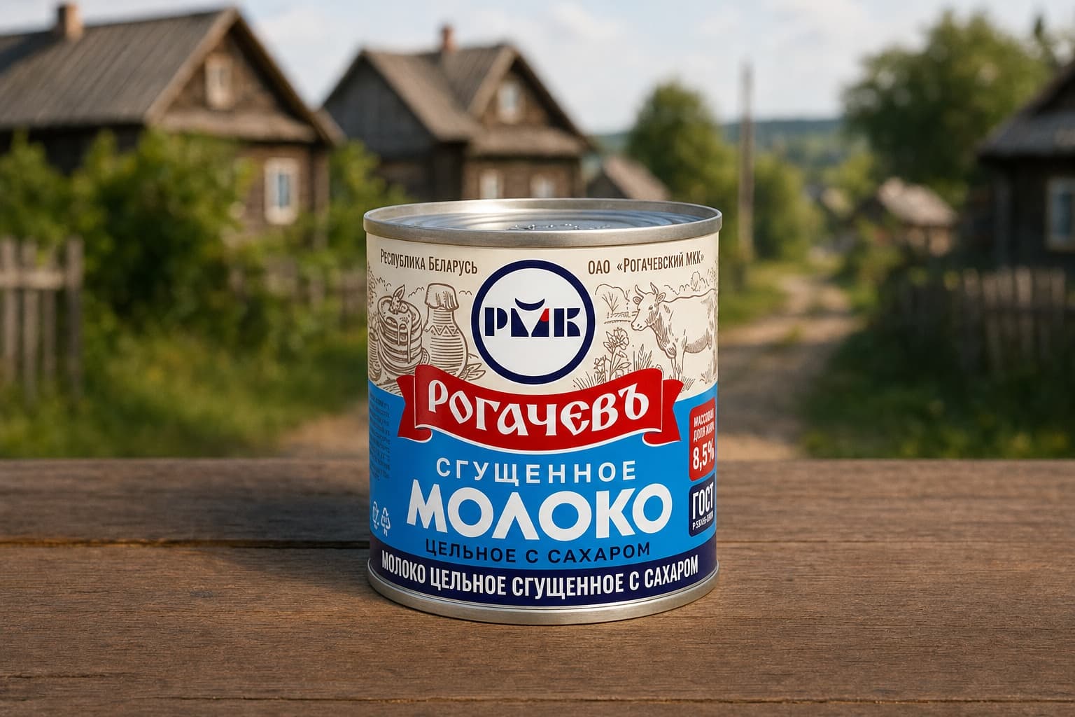 Молоко цельное сгущенное с сахаром 8,5% в ж/б №7-Б, ОАО "РМКК"