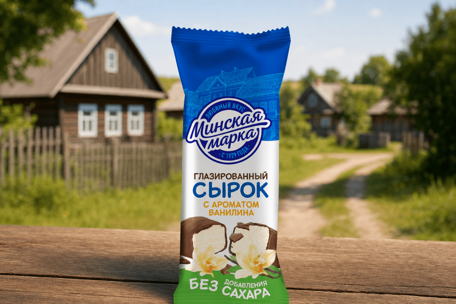 Сырок глазированный 20,0% пленка 45 г с подсластителем и ароматом ванилина т.м. Минская марка