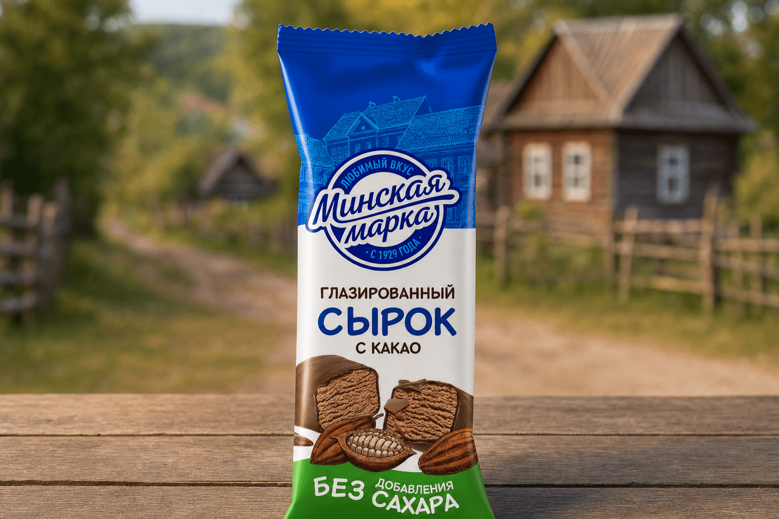 Сырок глазированный 20,0% пленка 45 г с подсластителем и какао т.м. Минская марка
