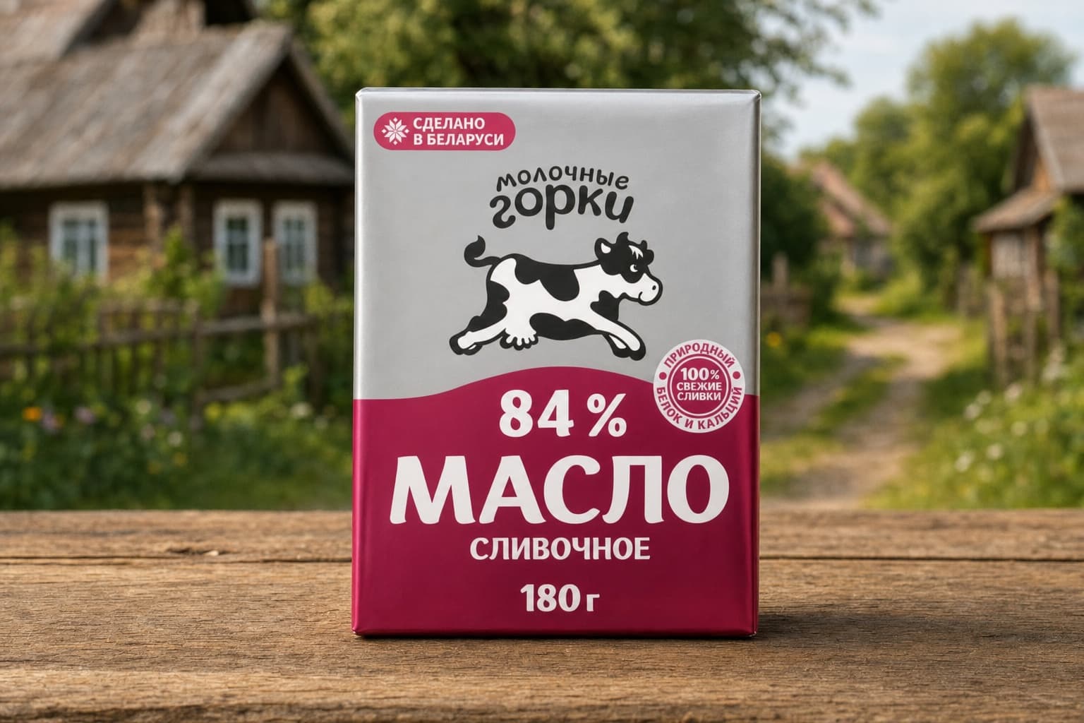 Масло сливочное с м.д.ж. 84%, фольга, 180 гр, ТМ "Молочные горки"