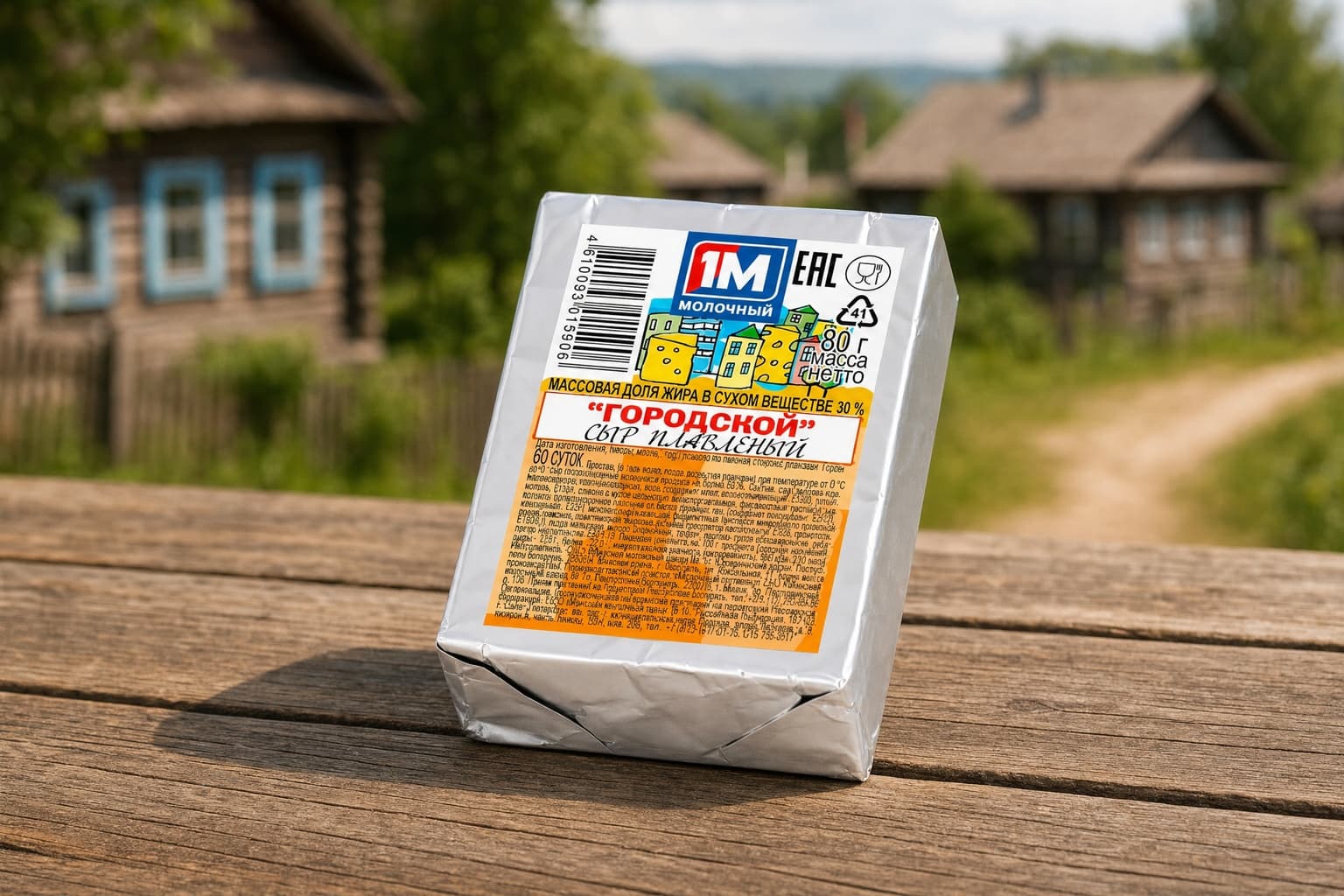 Сыр плавленый "Городской" 30% жирности, брикет, 80 г "ОршаСарЗавод"