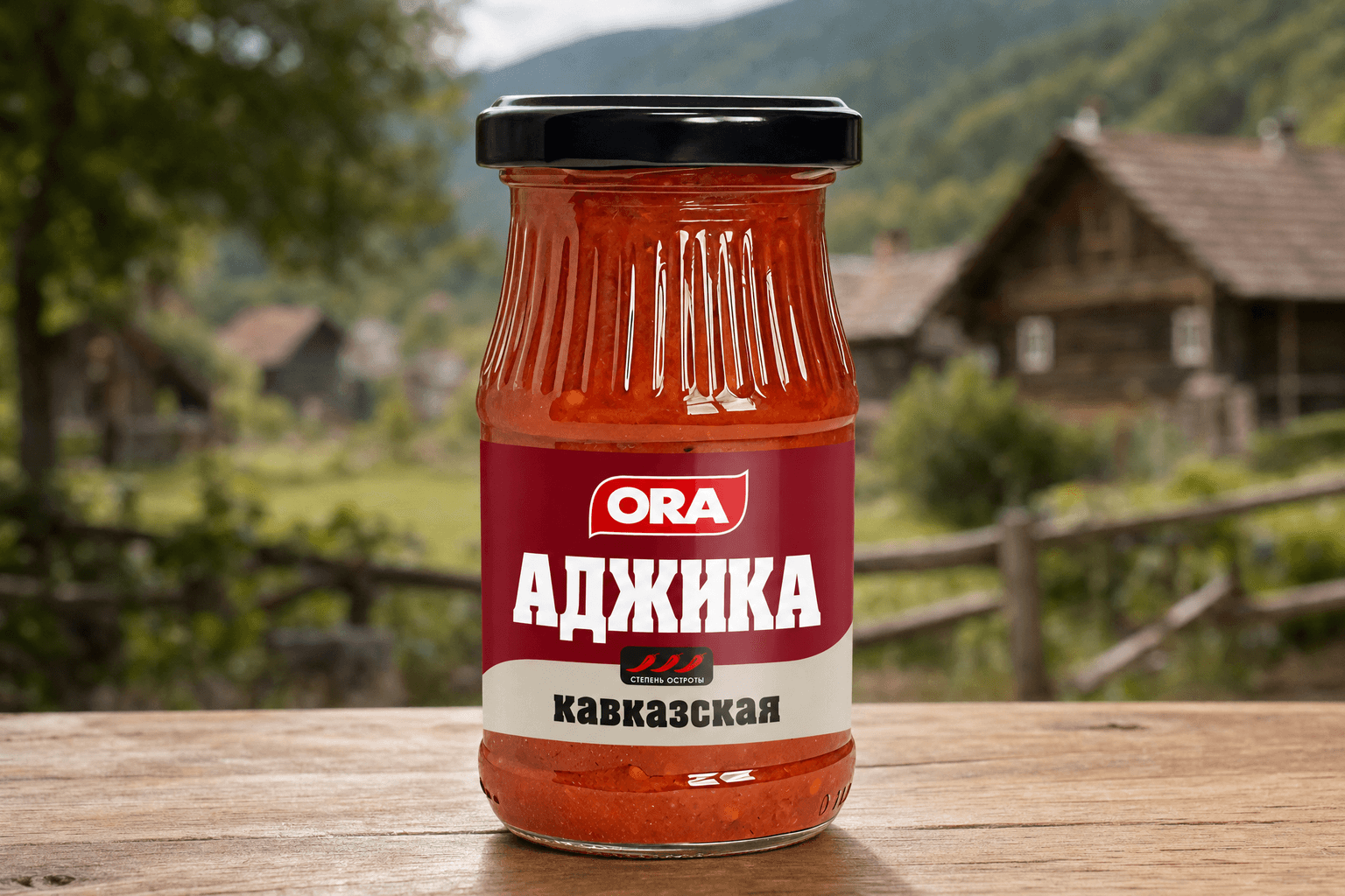 "Аджика "Кавказская" нестерилизованная (с применением консерванта),масса нетто 170г (торговая марка "ОRA"