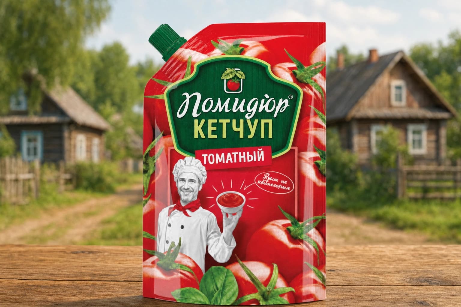 Кетчуп "Томатный" категория "Первая" нестерилизованный (с применением консерванта) т.з. "Помидюр" в упаковке из комбинированных материалов Дой-Пак 270 г
