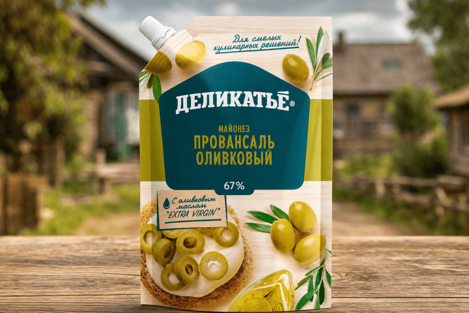 Майонез "Провансаль Оливковый" высококалорийный в упаковке из комбинированной пленки Дой-Пак  380 г
