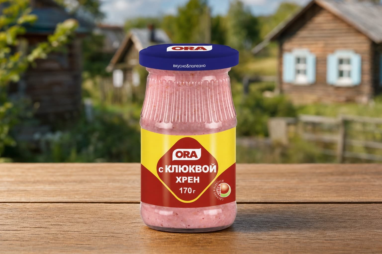Хрен домашний с клюквой острый т.з. "ORA" в стеклянной банке твист-офф 170 г
