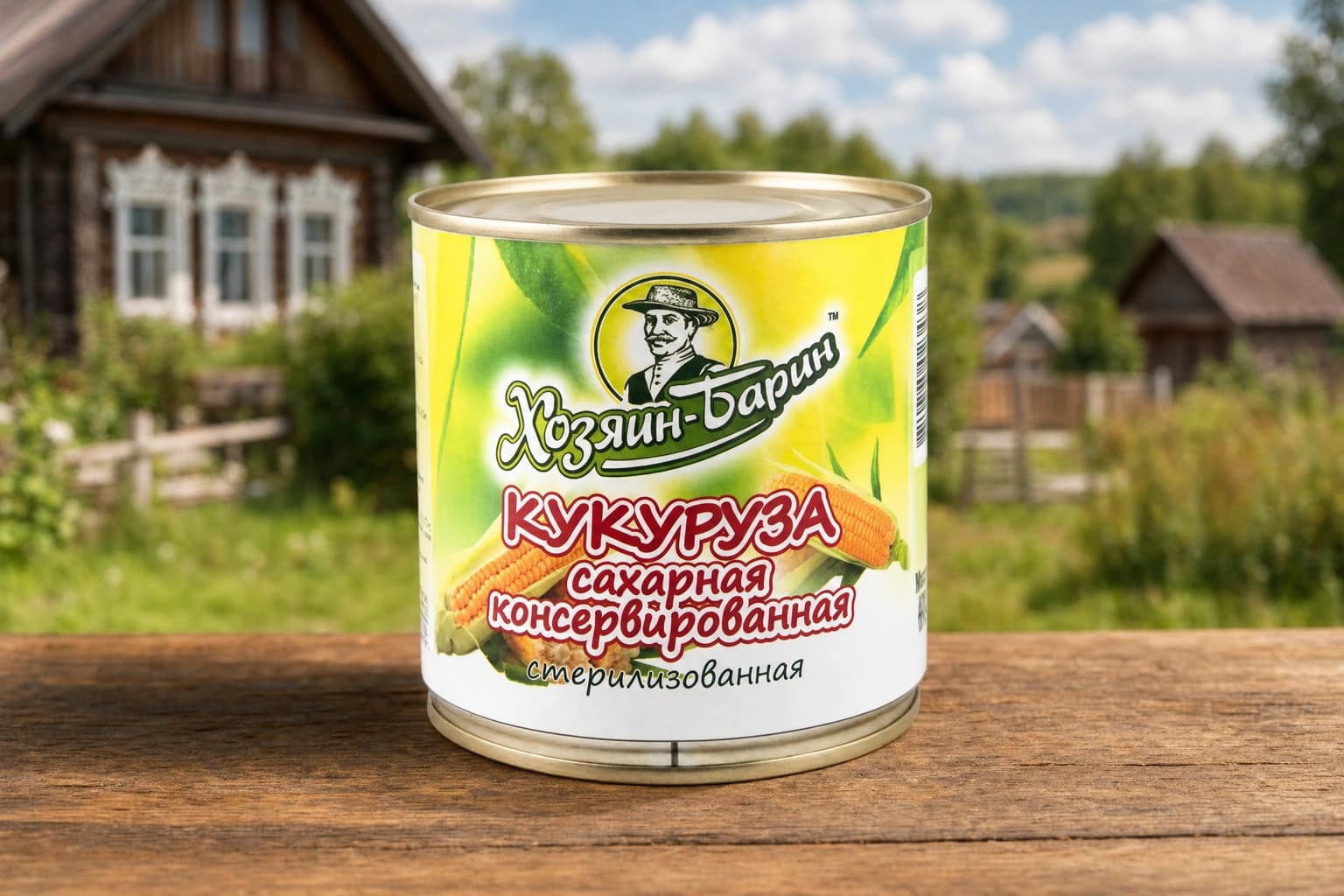 Кукуруза сахарная в зернах в вак. упак., стерилиз., м.н.340г Хозяин - Барин ГОСТ (ключ) жб 