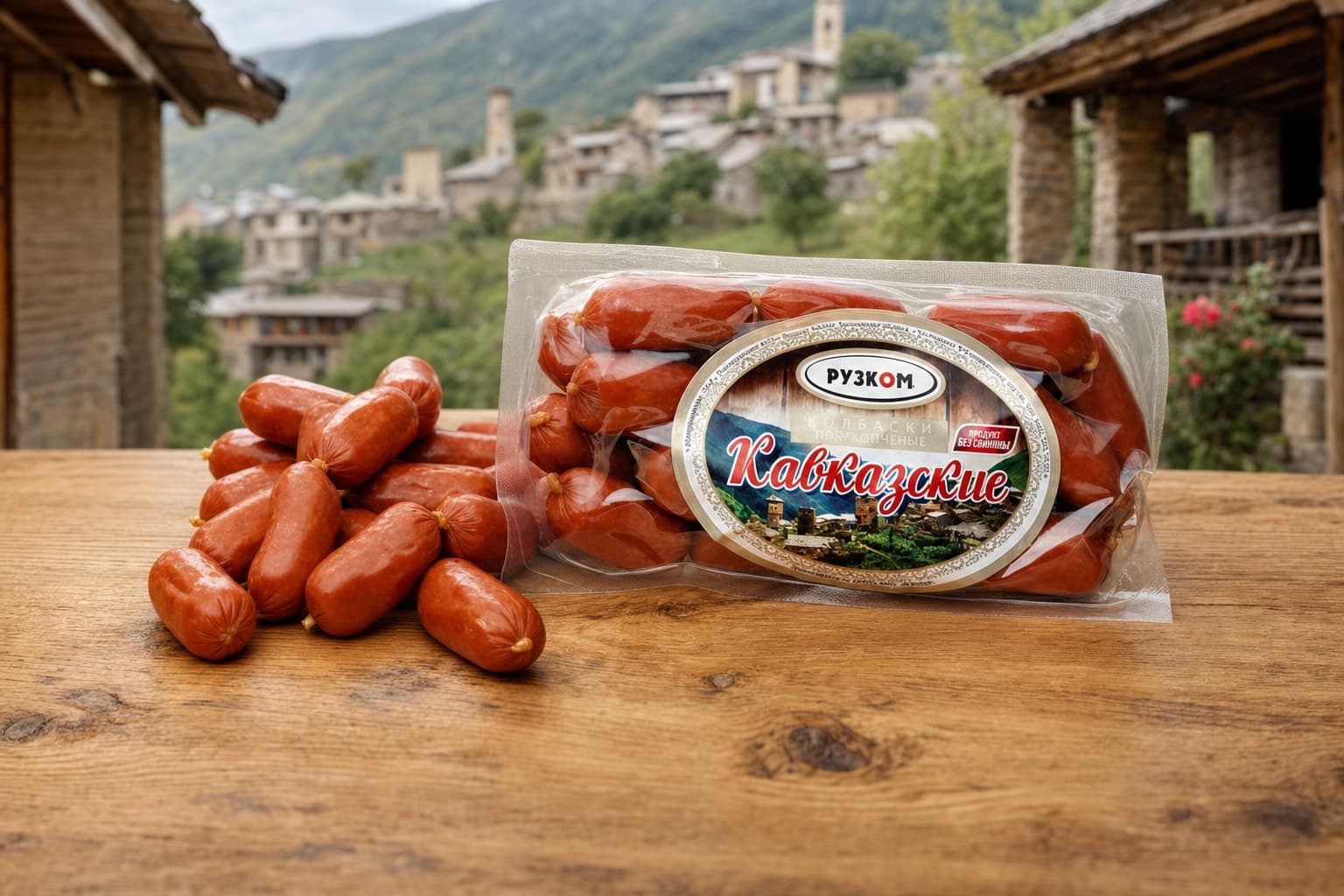 Колбаски Халяль Кавказские с говядиной с/к (Рузком)
