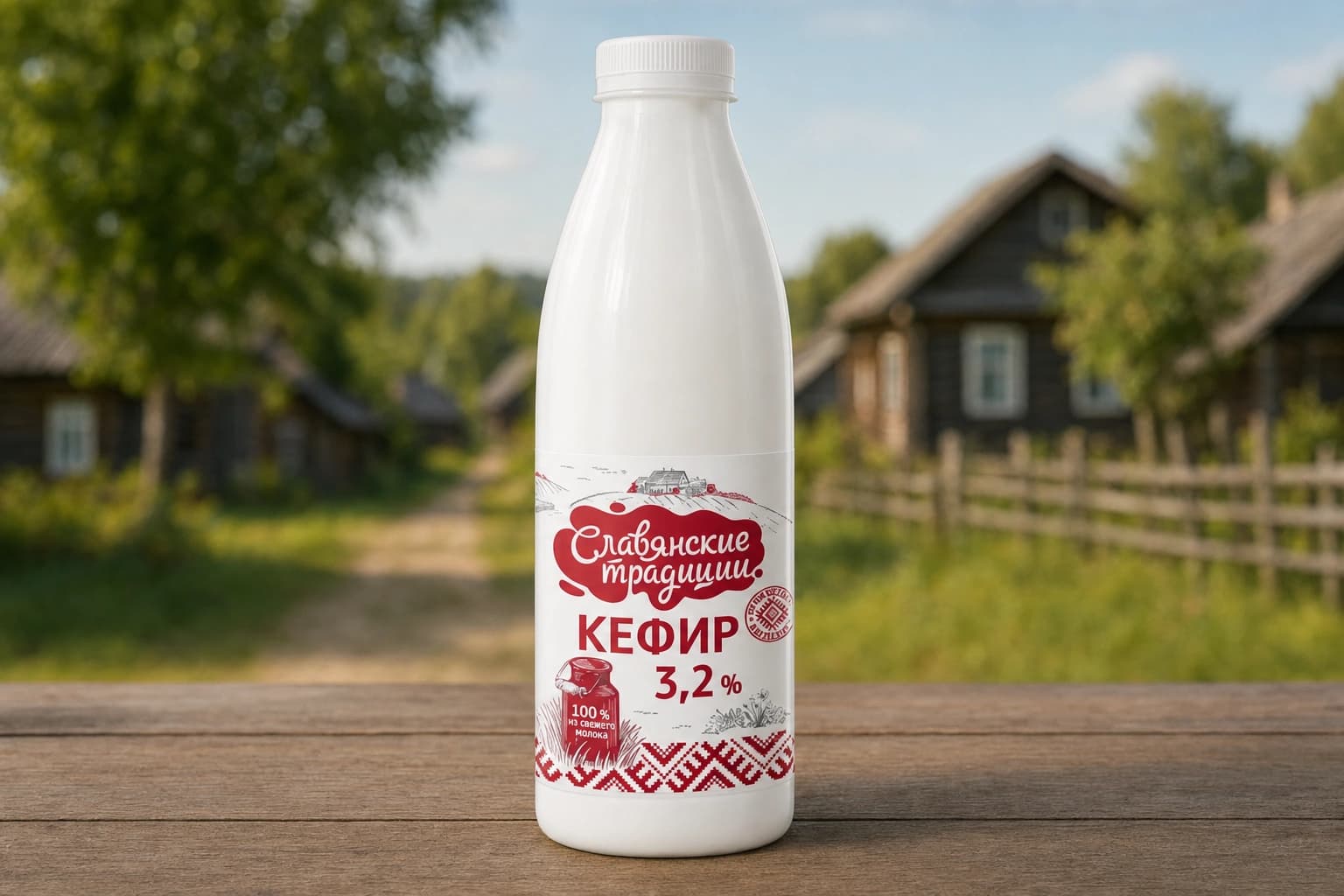 Кефир "Славянские традиции" 3,2% ПЭТ-бутылка 0,9 кг