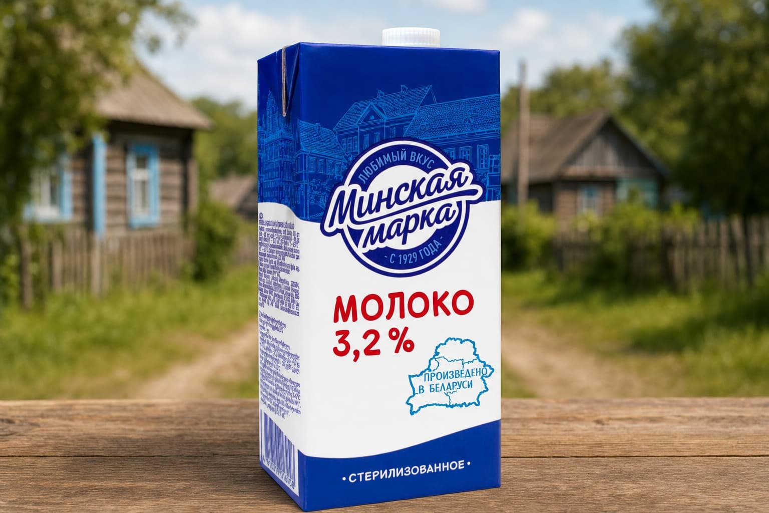 Молоко стер. "Минская марка" 3,2% фибропак 1л ММЗ №1