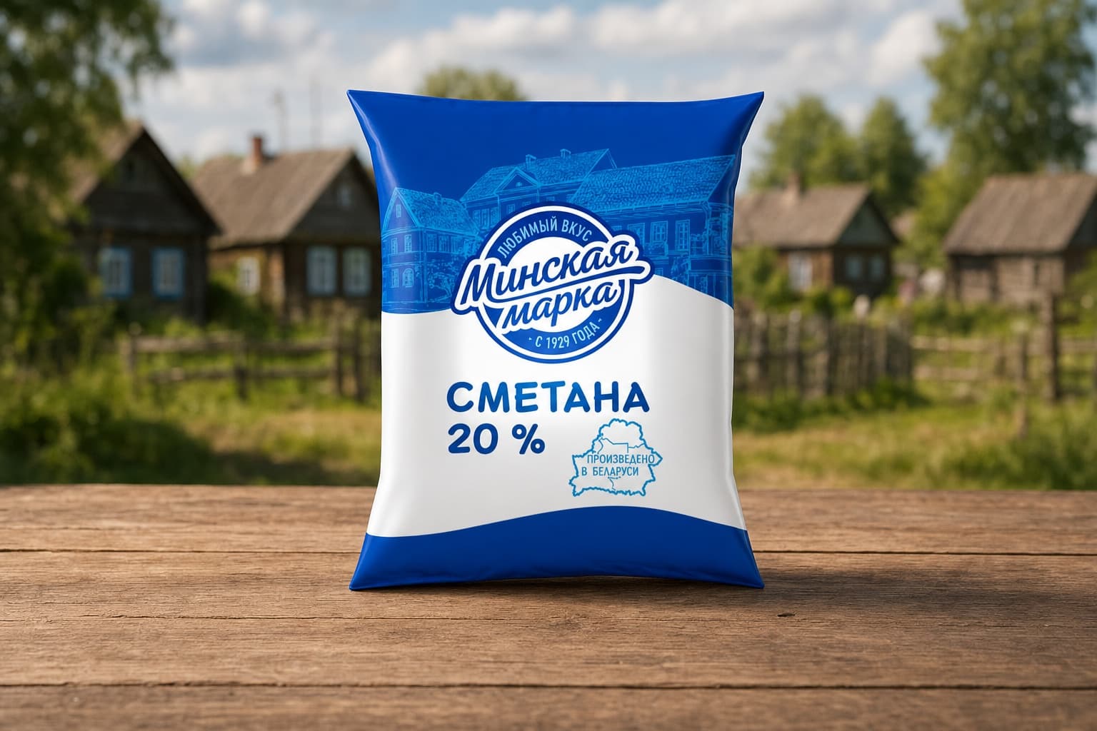 Сметана "Минская марка" 20,0% пленка 400 г