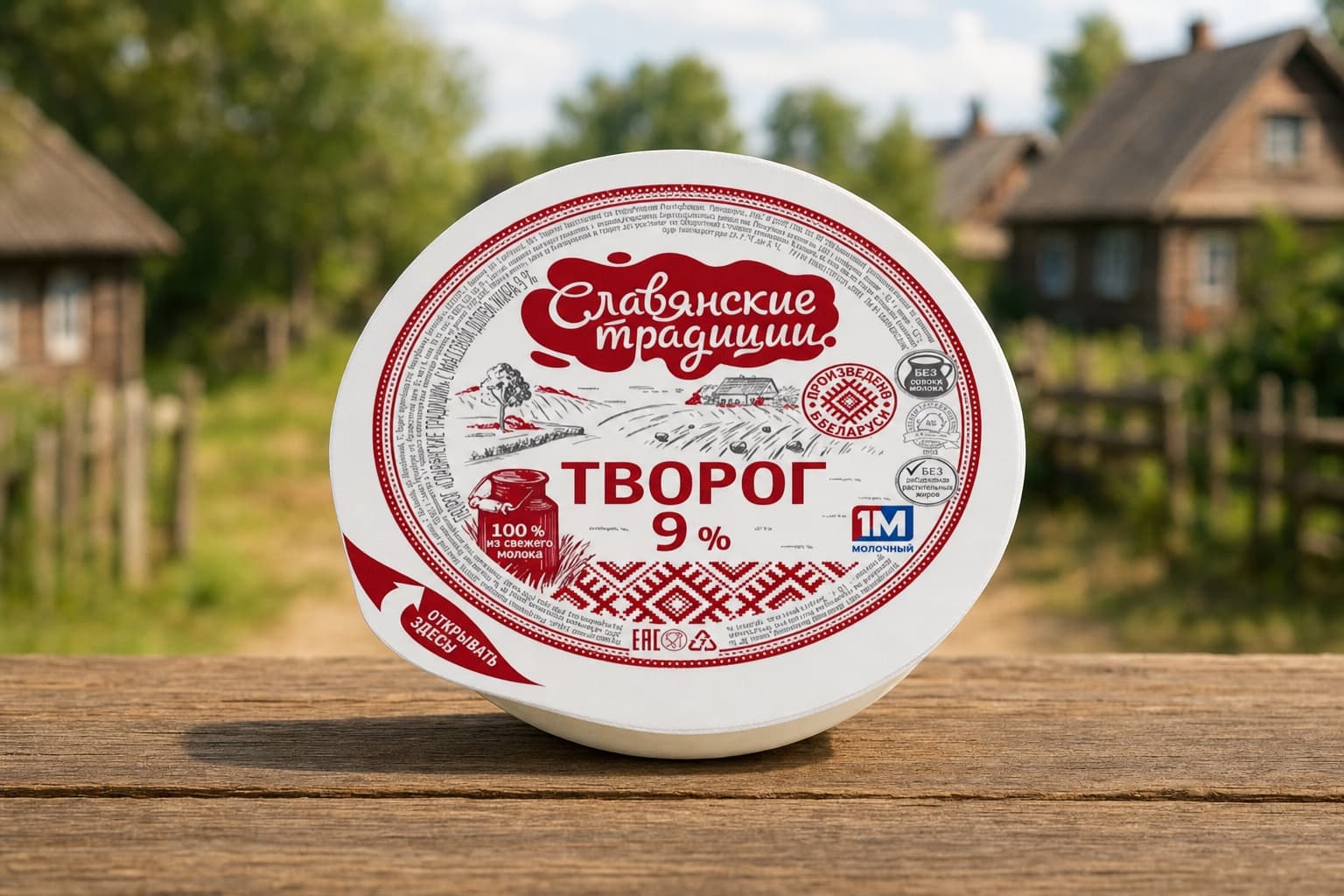 Творог "Славянские традиции" 9,0%  355 г шайба