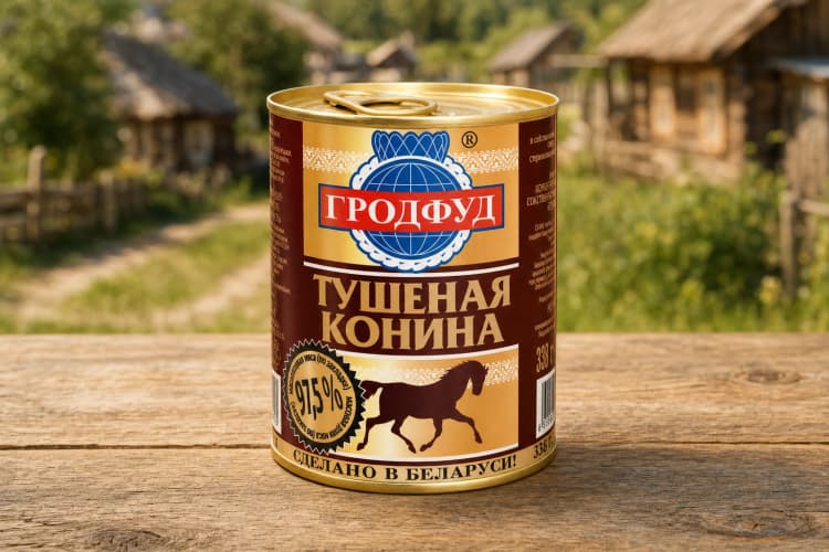 Консервы мясные кусковые в собственном соку стерилизованные "Тушеная конина" 338 г. СООО “КвинФуд”