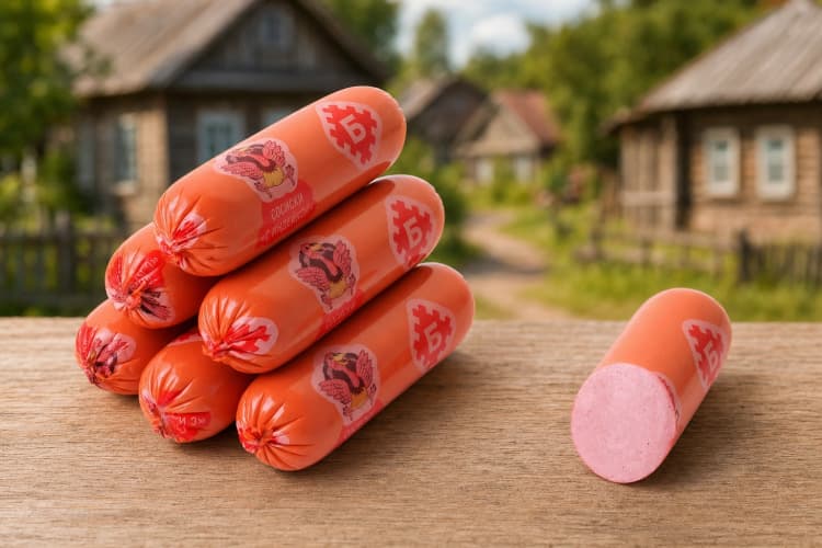 Сосиски "С индейкой" в/с из мяса птицы газ Брестский МК