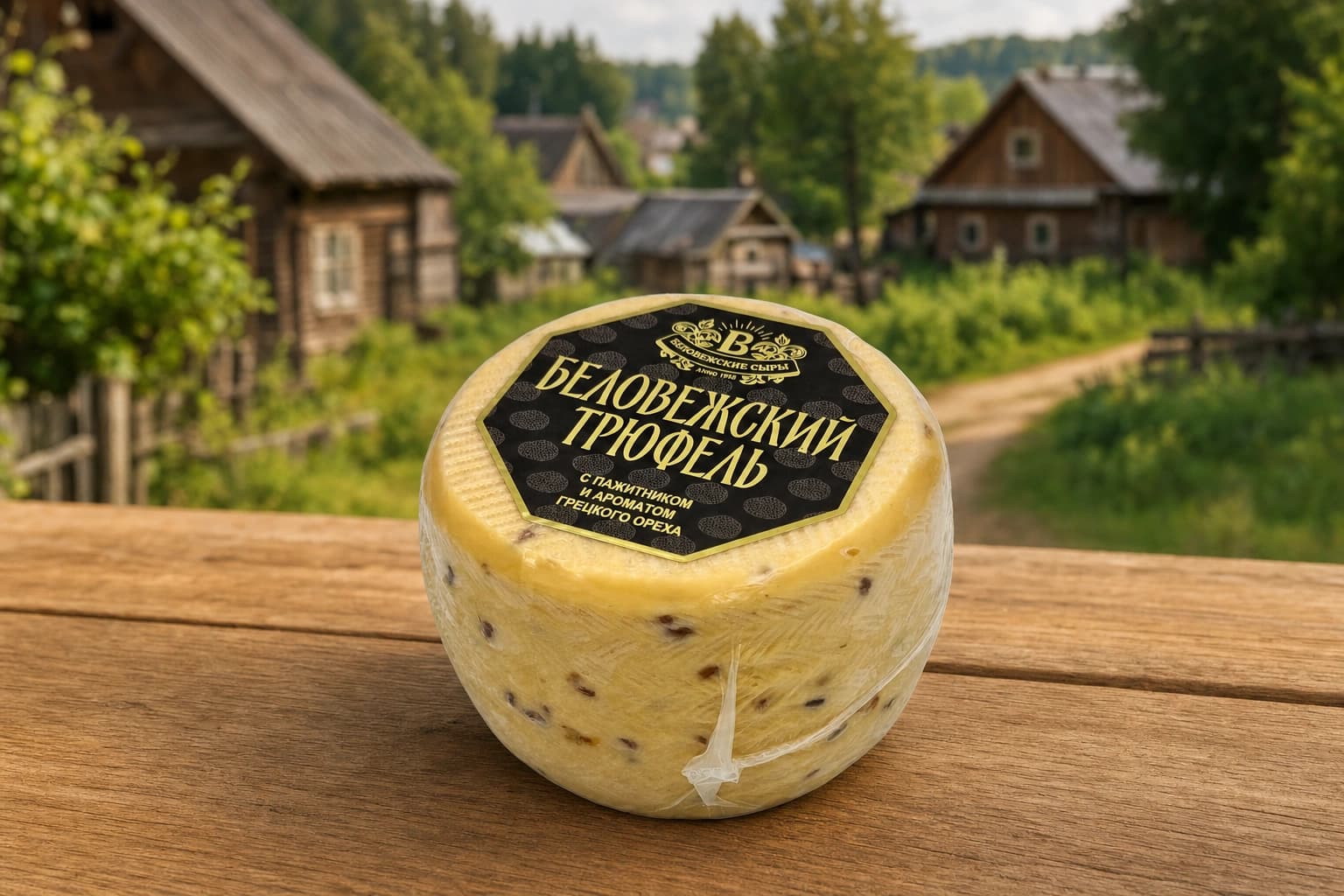 Сыр "Беловежский трюфель с пажитником" и ароматом грецкого ореха м.д.ж.45%