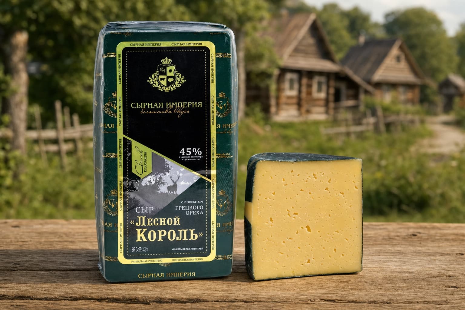Сыр "Лесной Король" с ароматом грецкого ореха  ТМ Сырная Империя (Бабушкина крынка)