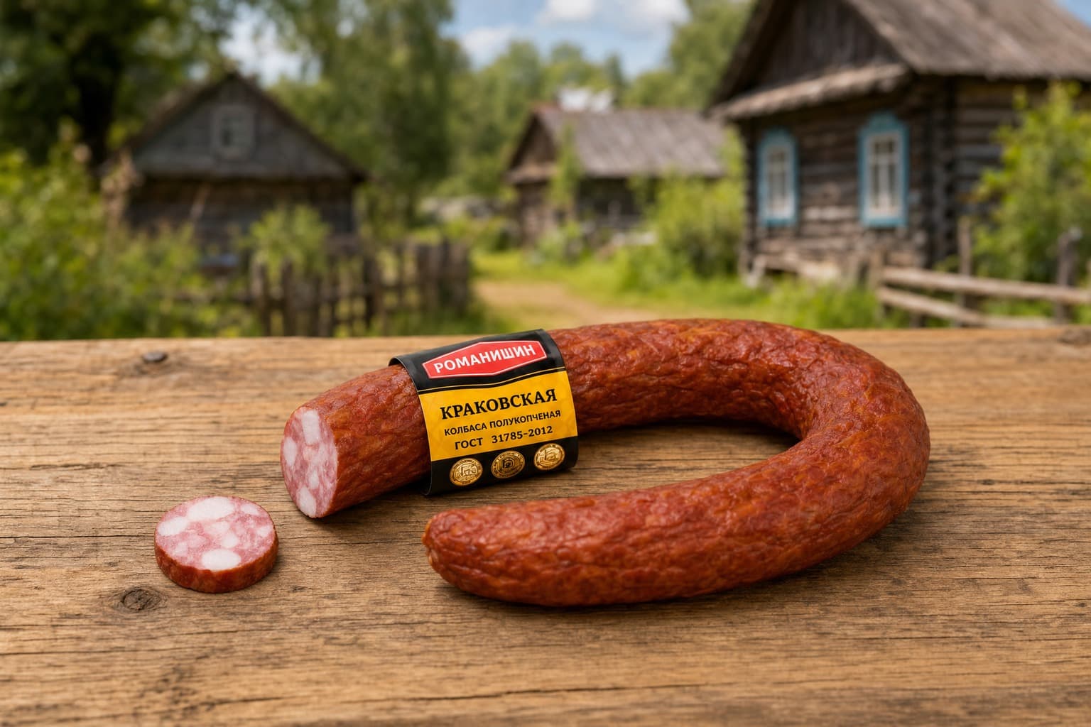 Колбаса "Краковская". Мясной продукт категории Б.