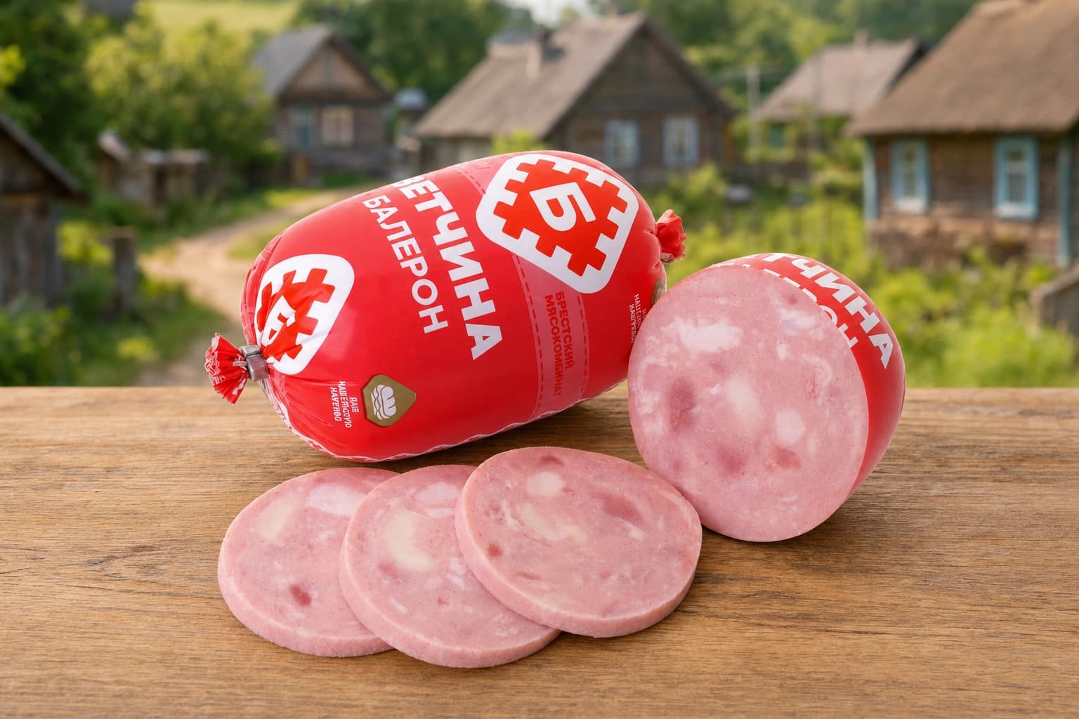 Ветчина "БАЛЕРОН" рубл. вар.из свин.мясосодерж. Брестский МК