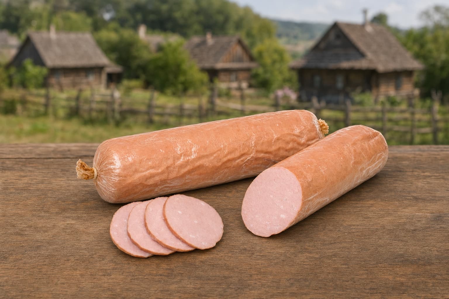 Вареная мясная "КАК РАНЬШЕ С САЛЬЦЕМ" в/с МГС целлофан.(Любит.раньш (Пинск) 