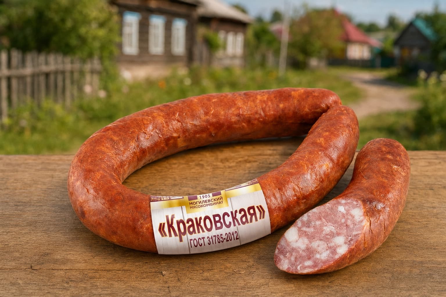Колбаса П/К "КРАКОВСКАЯ" кат.Б, нат.оболочка, в/у ГОСТ Могилевский МК кольцо