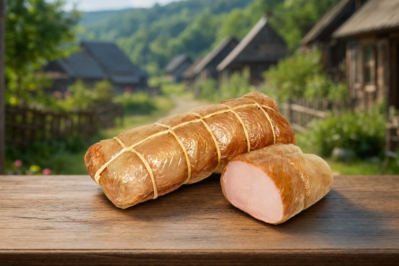 Пр-т из свинины К/В запечен. мясной "Рулет Фирменный" м/а (Пинск)~ МЯСО веревка 