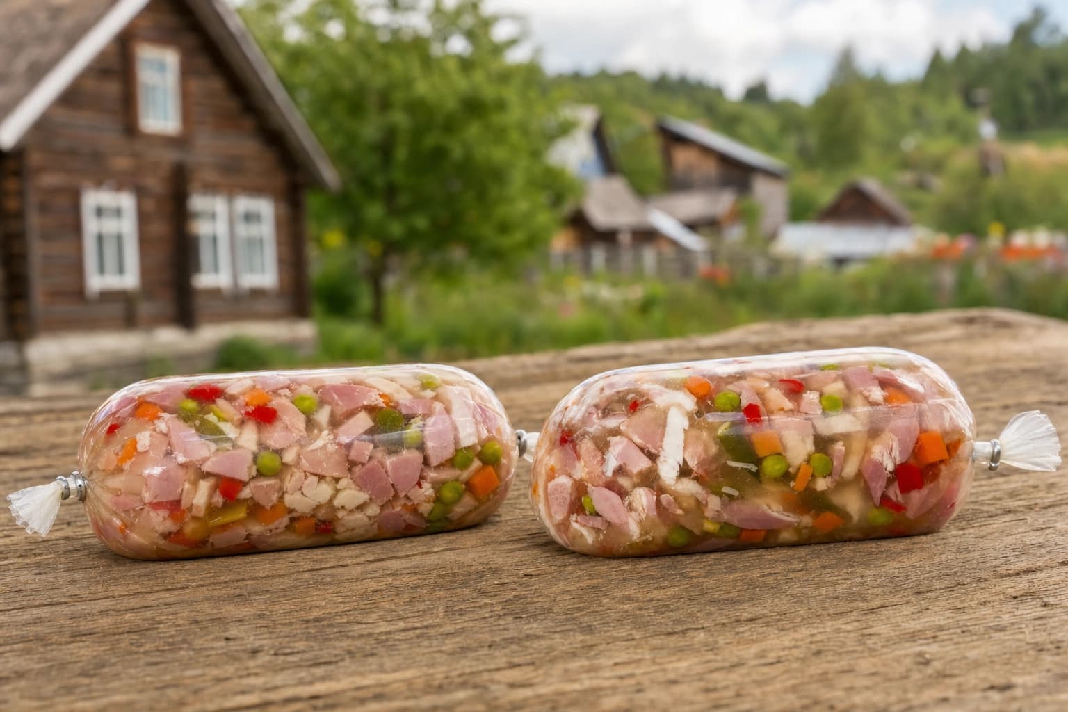 Мозаика в желе "А-ля индюшка копченая с овощами" 