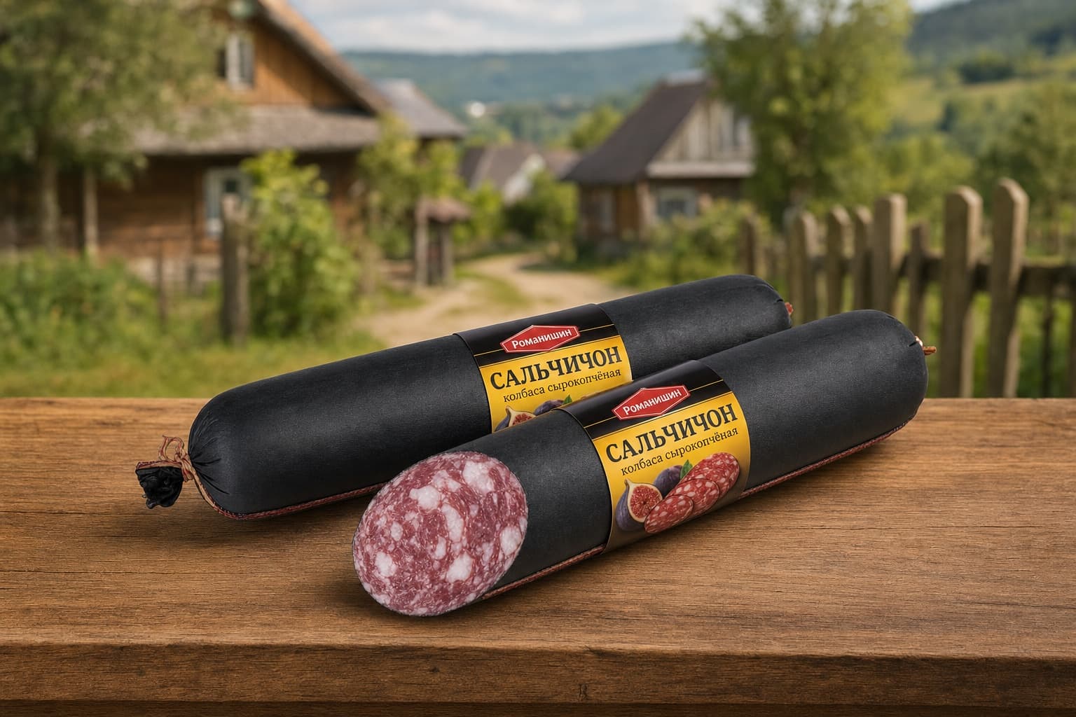 Колбаса полусухая "Сырное Пиканто". Мясное колбасное изделие сырокопченое. (Сервировочная нарезка).