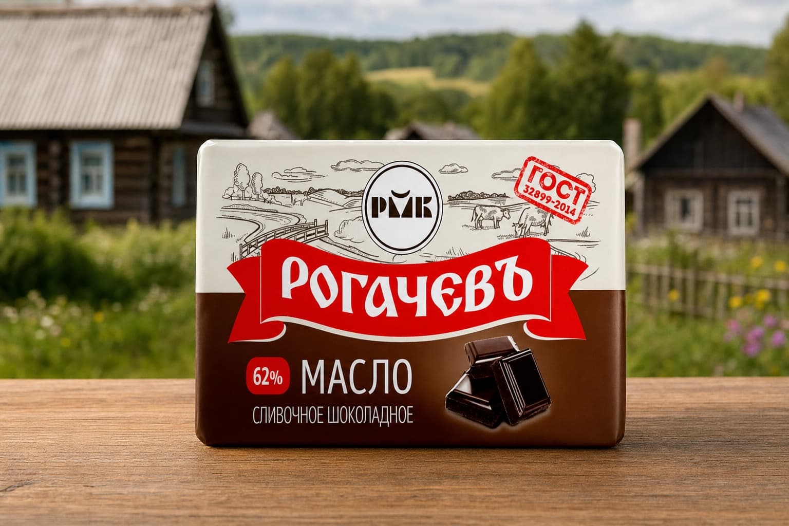 Масло сливочное шоколадное м.д.ж. 62,0%, ТМ "Рогачев"