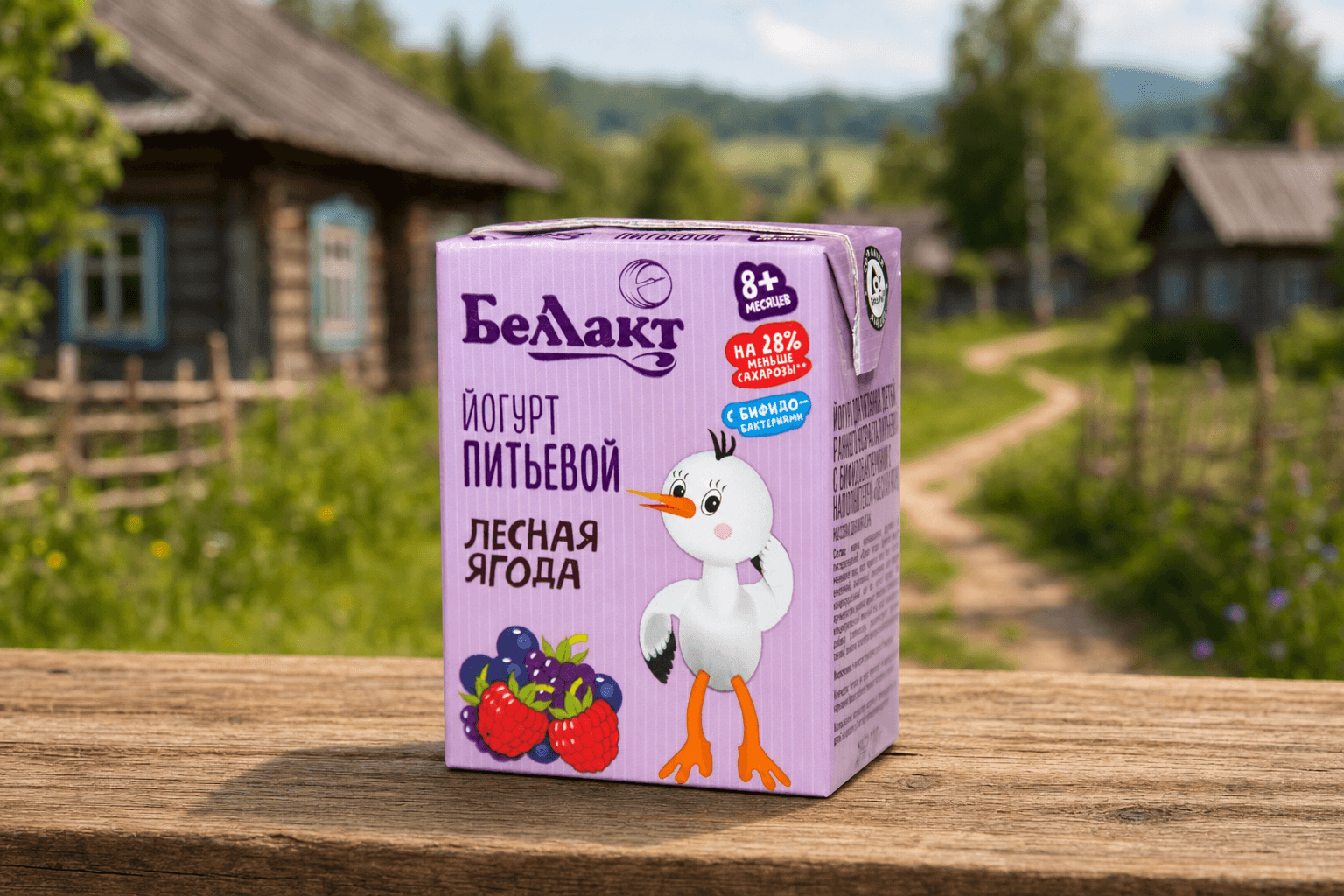 Йогурт детский питьевой с бифидобактериями "Лесная ягода" 2,6% 210г Беллакт для питания детей раннего возраста с 8-ми месяцев