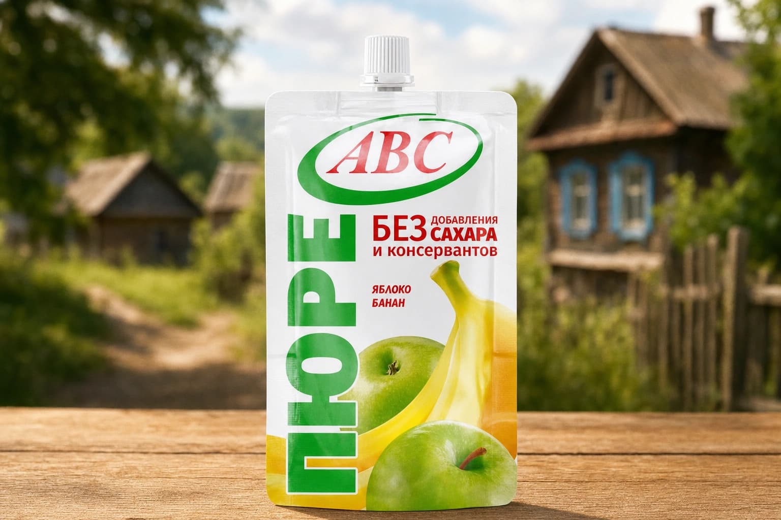 Пюре яблочно-банановое стерилизованное 200 г дой/пак