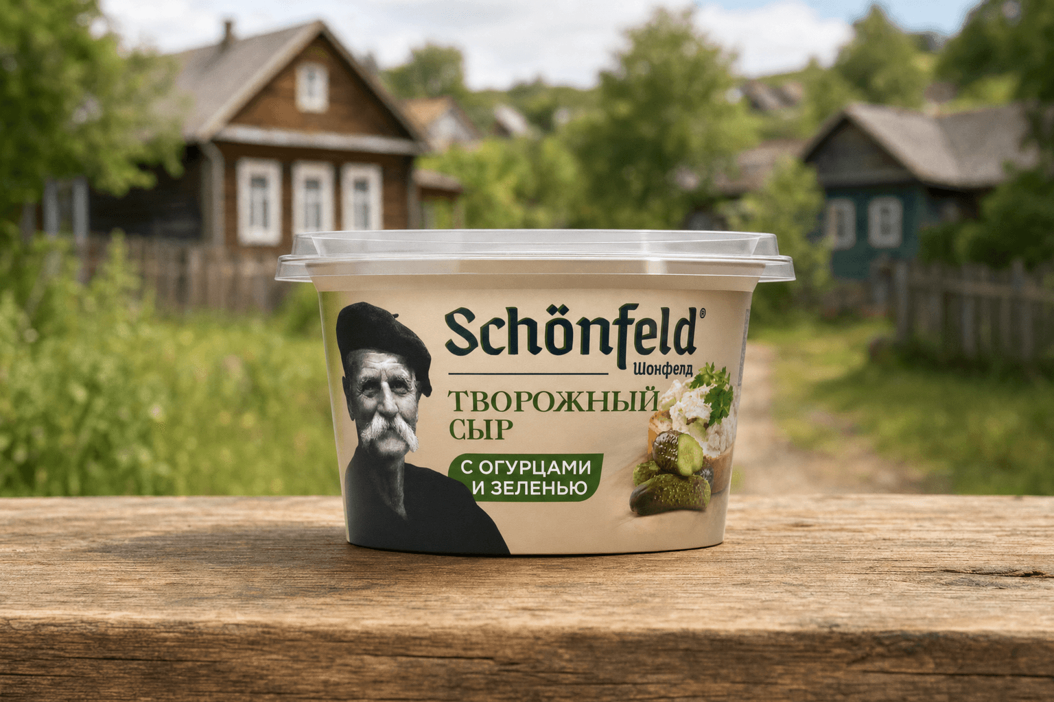 Сыр творожный с зеленью и огурцом ТМ "Schоnfeld"  65 % 140 гр