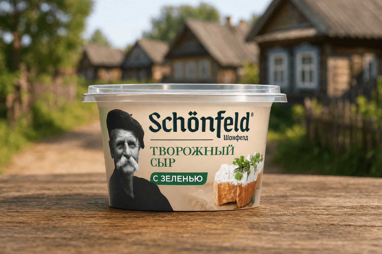 Сыр творожный с зеленью  ТМ "Schоnfeld"  65 % 140 гр 