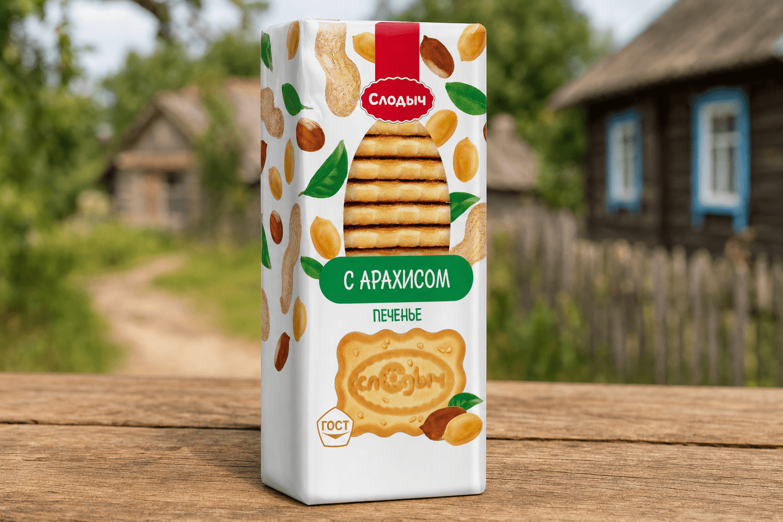 Печенье сахарное 390 г "Слодыч с арахисом"