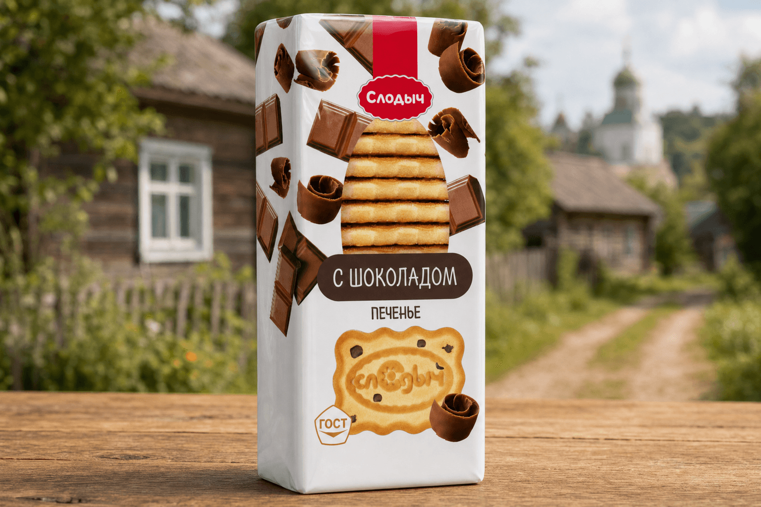 Печенье сахарное 390 г "Слодыч с шоколадом"