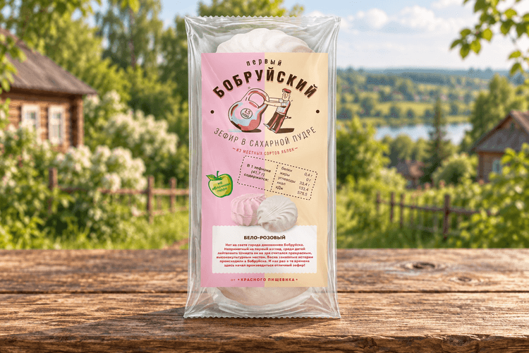 Зефир"Бело-розовый" кор.125 гр. ТМ "Первый Бобруйский"
