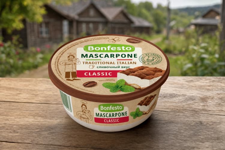 Сыр  мягкий "Маскарпоне" 78% 250г (Туровский МК, ТМ Bonfesto)
