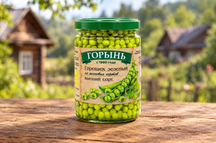 Горошек зеленый. Высший сорт ТМ "ГОРЫНЬ"