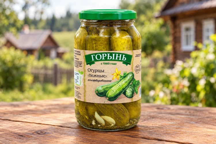 Огурцы консервированные "Нежные" ТМ "ГОРЫНЬ"