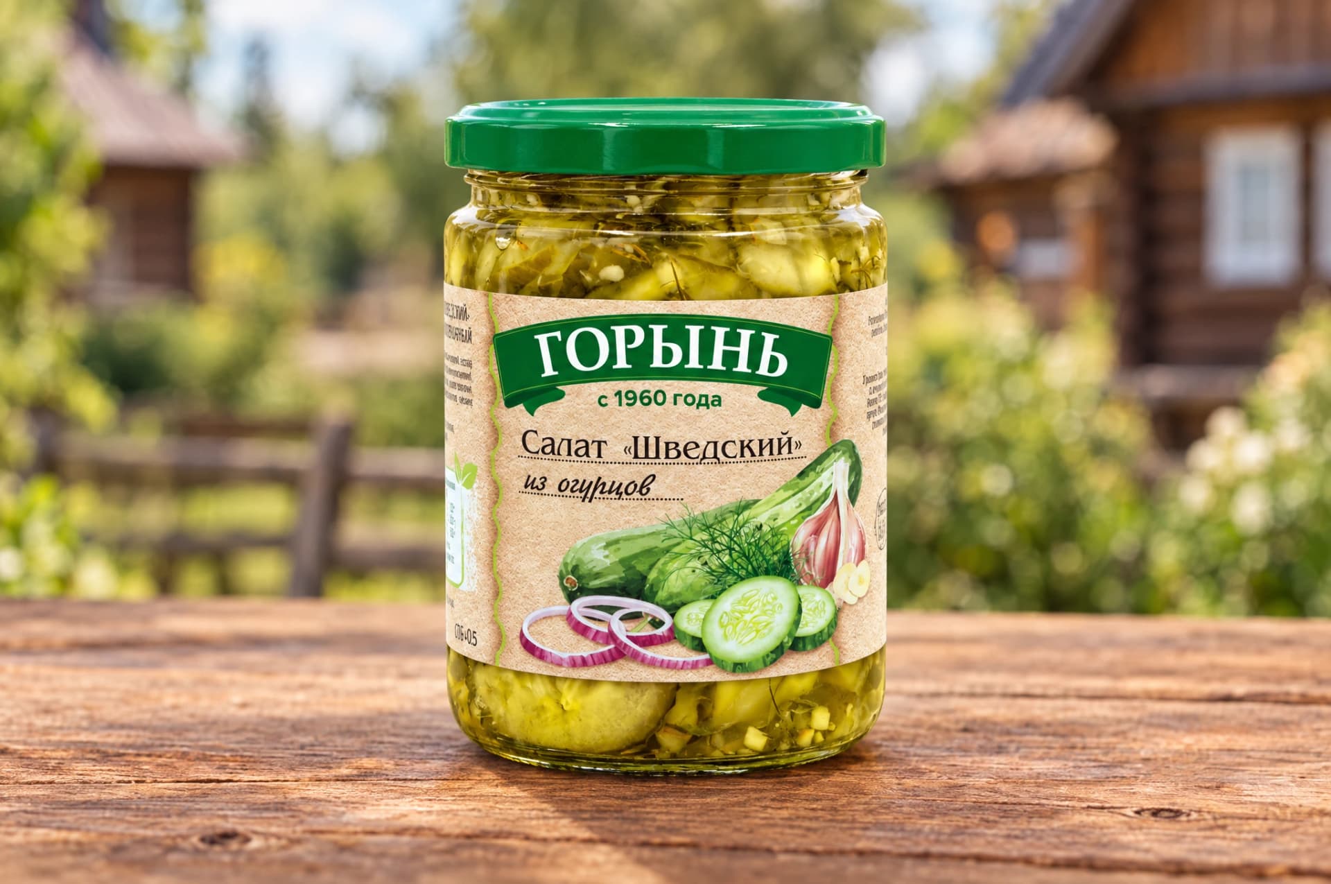 Салат "Шведский" из огурцов стерилизованный  ТМ "ГОРЫНЬ"